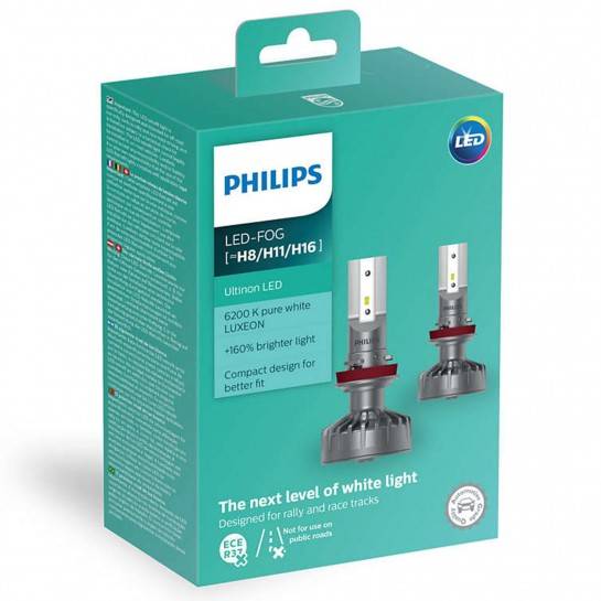 LED H8/H11/H16 Ultinon +160% PHILIPS