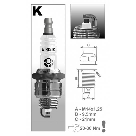 BRISK zapaľovacia sviečka K15YC (1438) Super