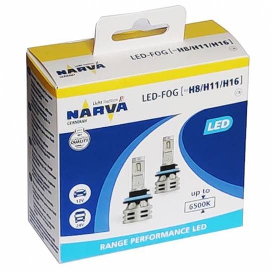 NARVA LED FOG H8/H11/H16 12V-24V 6500K RANGE PERFORMANCE 2ks/balenie