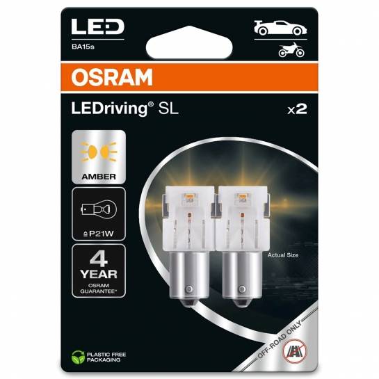 Osram LEDriving Premium 7556YE-02B 12V 2W BA15s Amber P21W