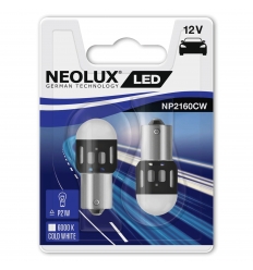 Neolux LED 12V 1,2W BA15S NP2160 duoblister 6000K jasná biela